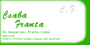 csaba franta business card
